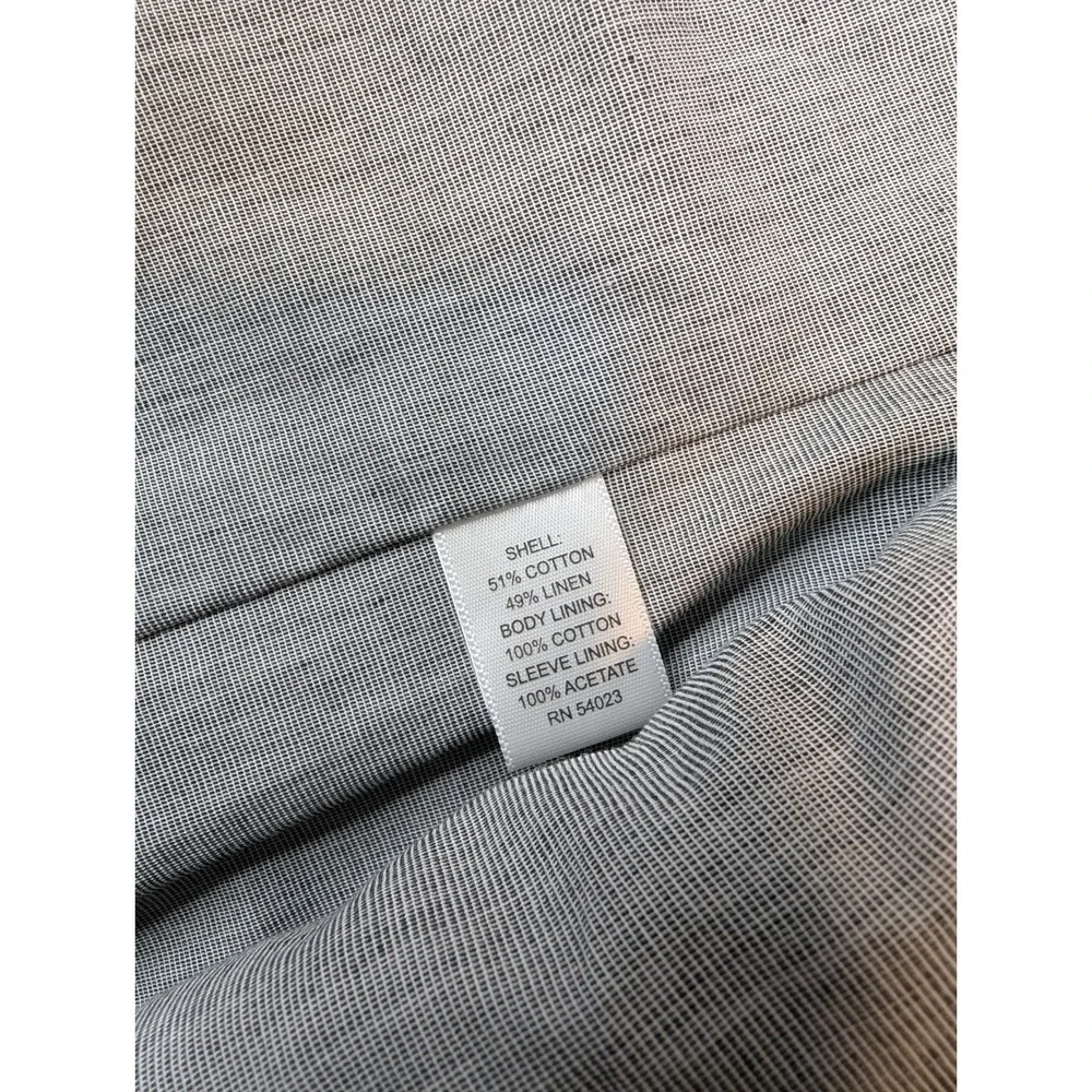 Banana Republic Blazer Mens 46 Long Striped Cotton Linen Blend Sportscoat Jacket